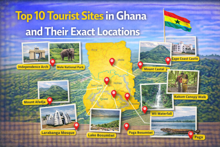 Top 10 Tourist Sites in Ghana and Their Exact Locations